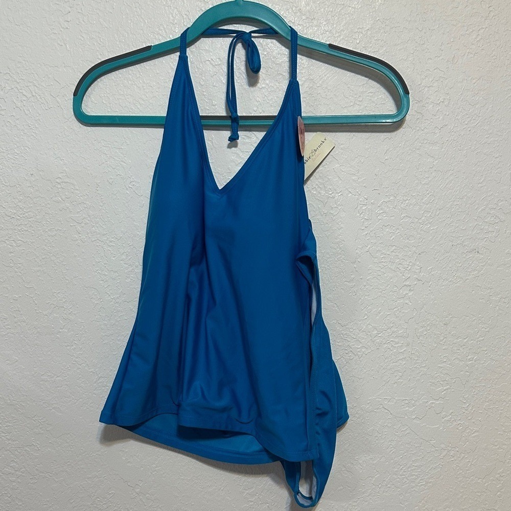 Bobbie Brooks Blue Halter Tankini Set Swimsuit XL 16 NEW